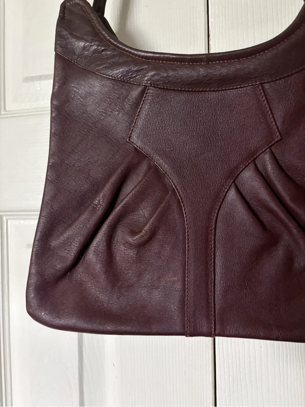 Vintage Tivoli Brown Leather Shoulder Bag Slouchy Hobo Style Purse